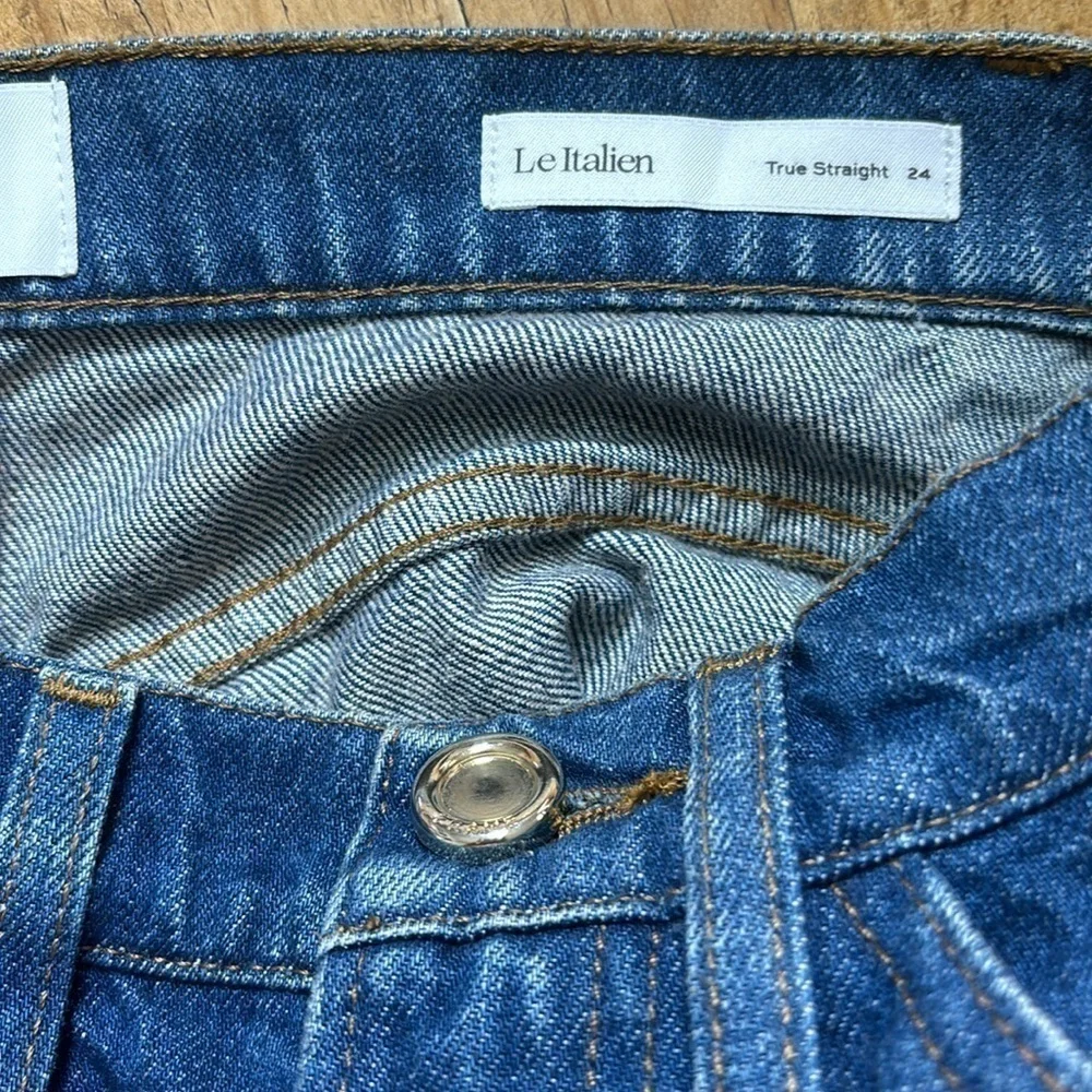 NWT Frame Le Italien Straight Jean in Vintage Blue 24 - Picture 5 of 16